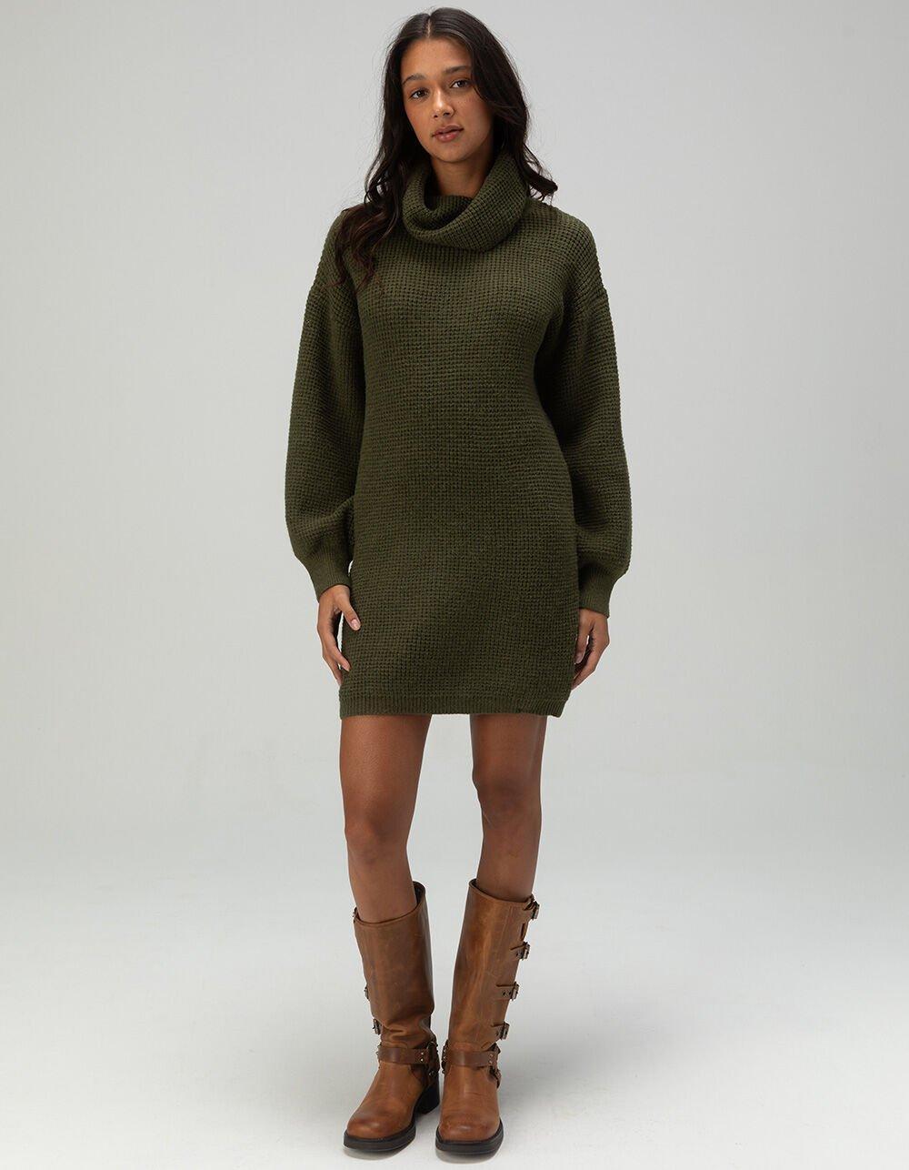 LULUS Casual Coziness Womens Oversized Sweater - OLIVE Product Image
