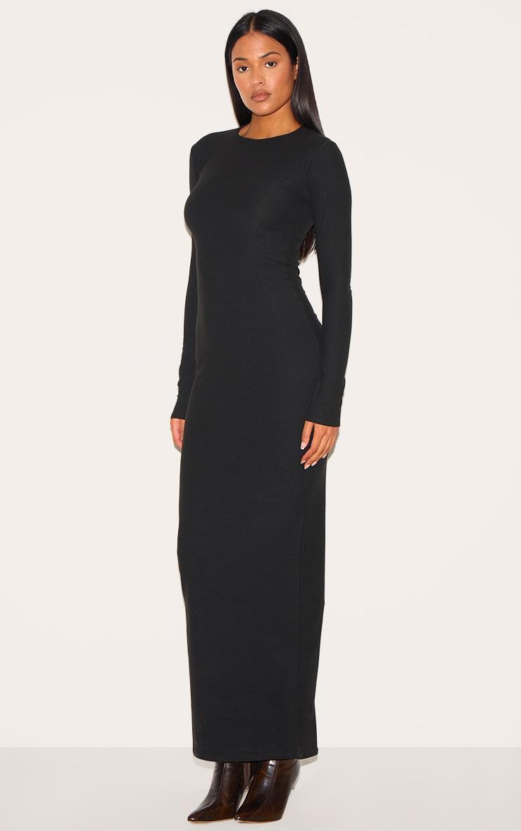  Tall Black Soft Touch Long Sleeve Maxi Dress Product Image
