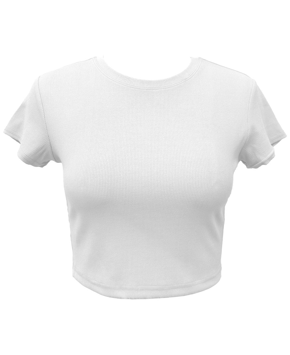 Id Ideology Womens Cropped Rib-Knit T-Shirt, Created for Macys Product Image