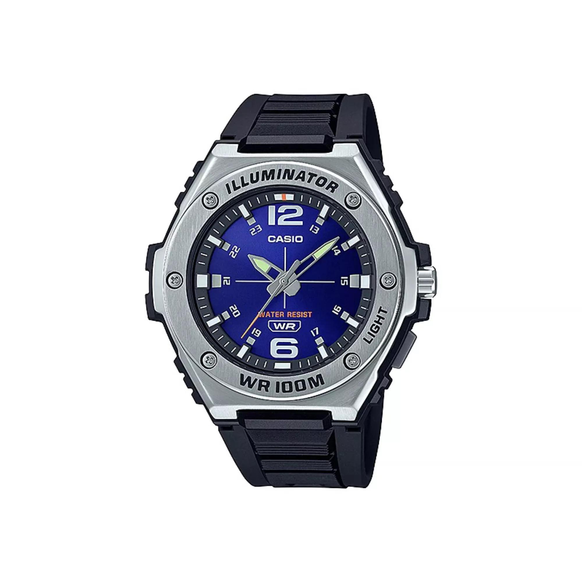Casio Men's Heavy Duty Illuminator Stainless Steel Bracelet Analog Watch - MWA100H, Size: XL, Blue Product Image