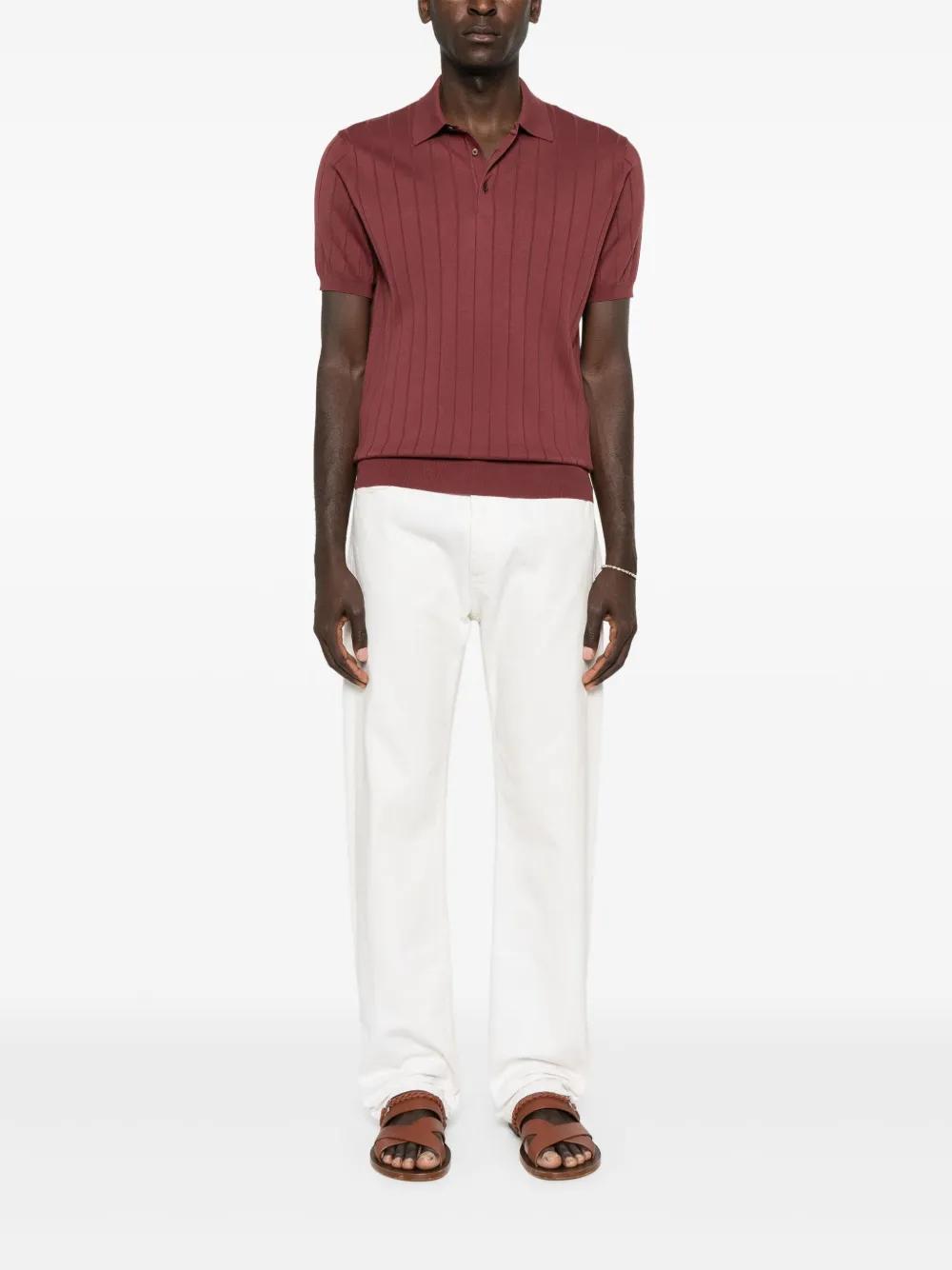 button-up cotton polo shirt Product Image