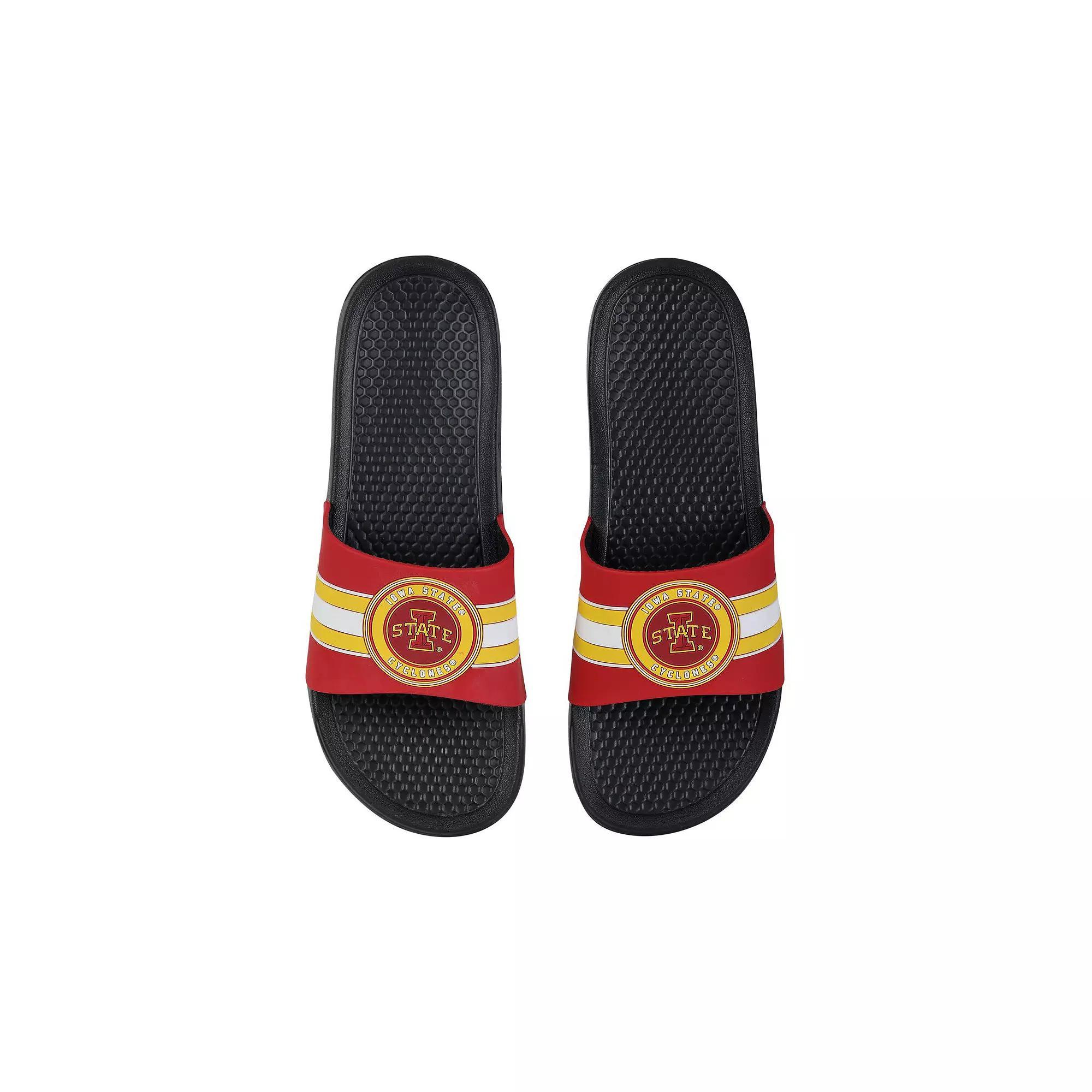 FOCO Iowa State Cyclones Stripe Raised Slide Sandals, Men's, Size: 13-14, Team Product Image