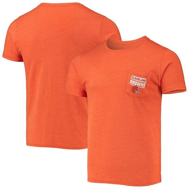 Men's Fanatics Branded Heathered Orange Cleveland Browns Field Goal Pocket Tri-Blend T-Shirt, Size: XL Product Image