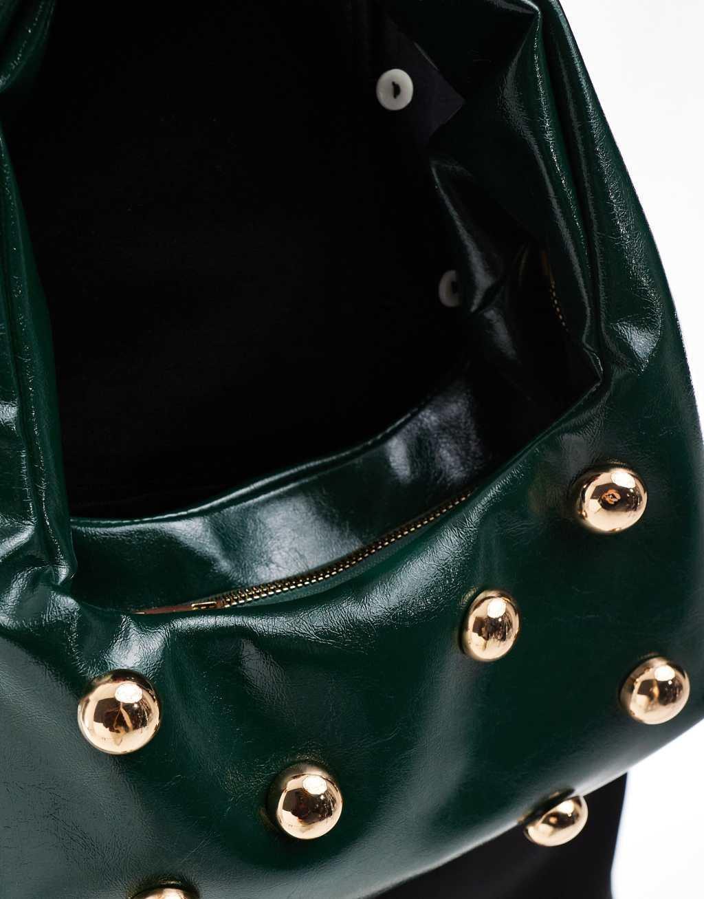 Glamorous studded mini grab bag in green  Product Image