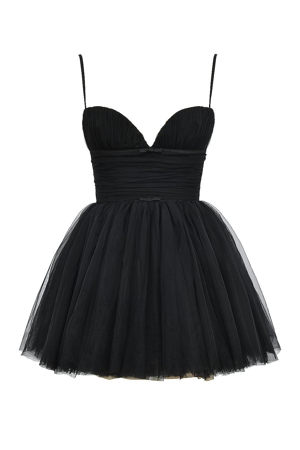 Princess Black Tulle Mini Dress Product Image