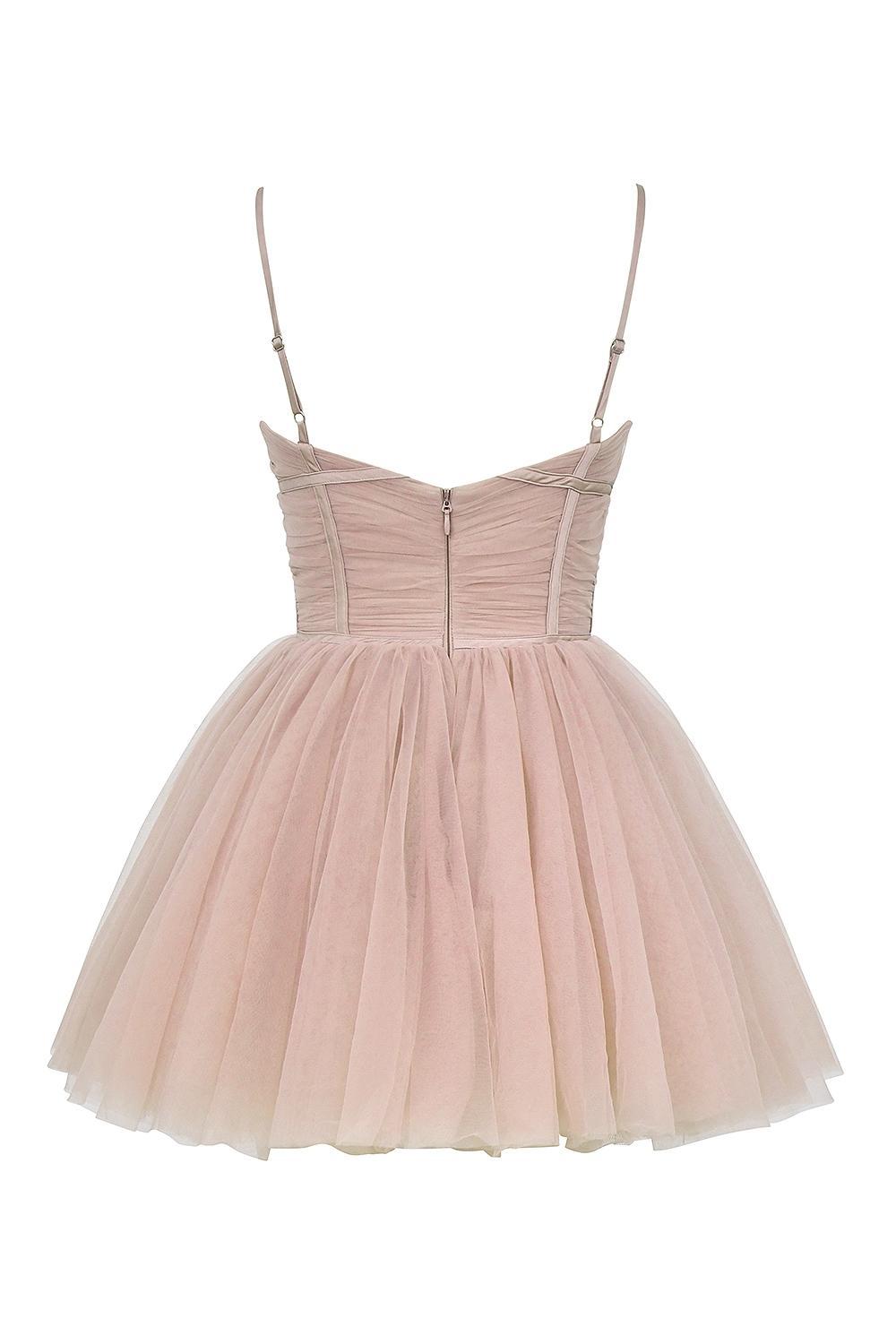 Princess French Rose Tulle Mini Dress Product Image