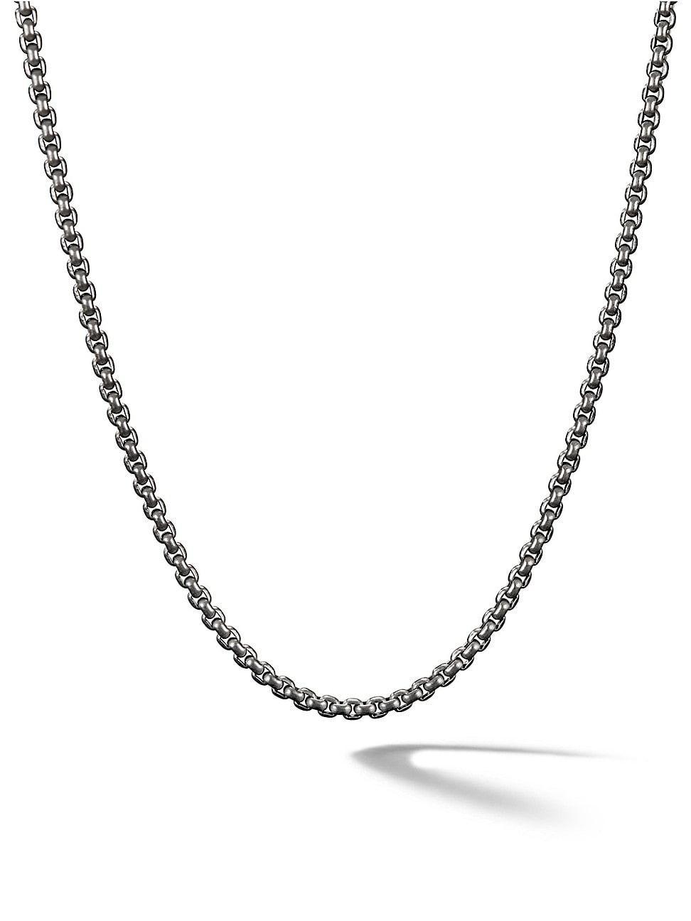 David Yurman Gray Titanium & Stainless Steel Small Box Chain Necklace, 18 Product Image