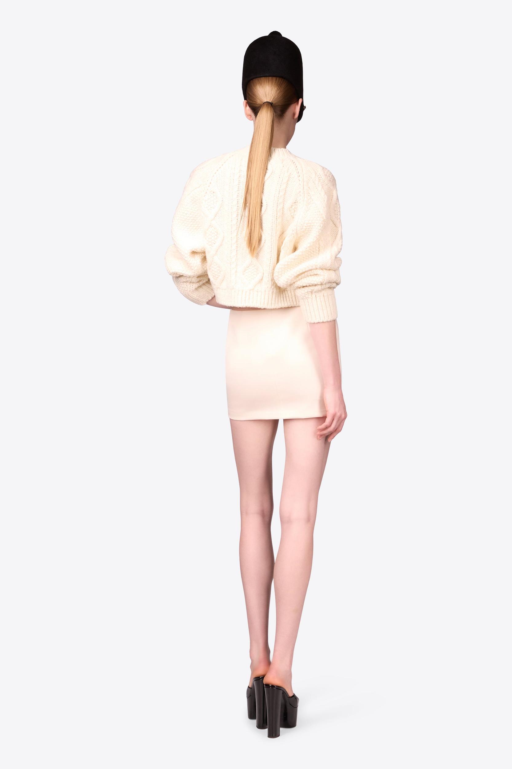 Crystal Brooch Cropped Cardigan Product Image