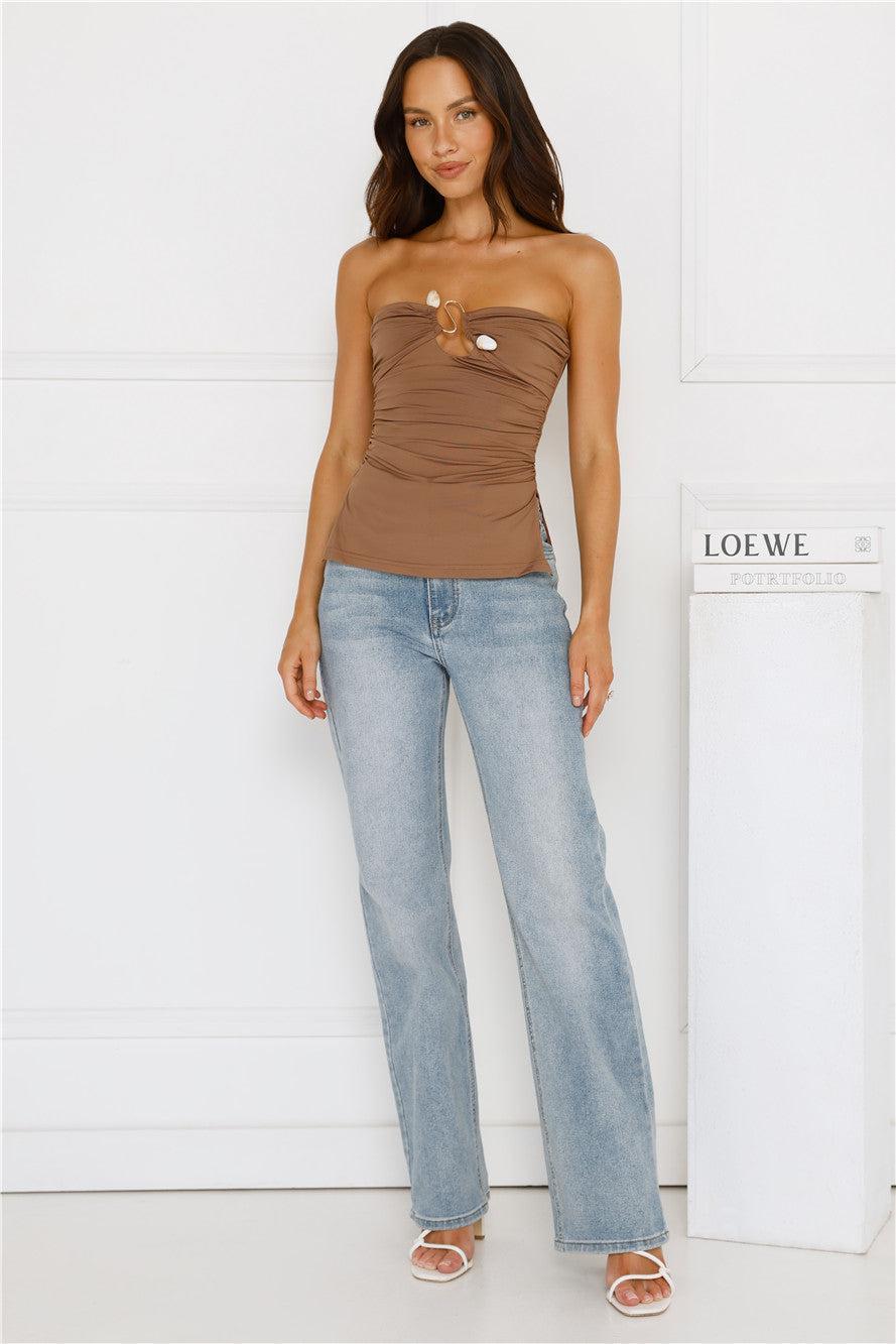 Island Heatwave Strapless Top Mocha Product Image