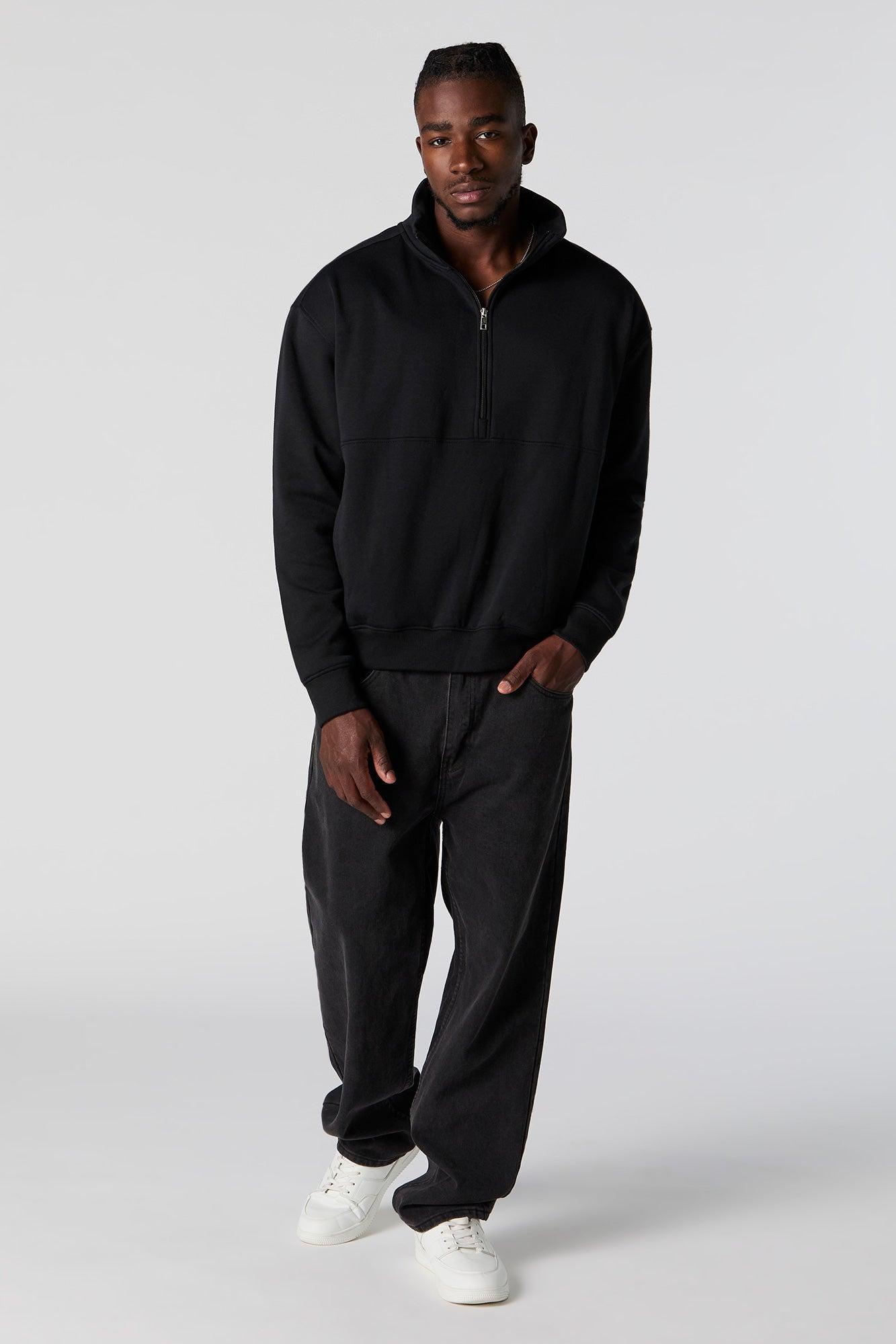 Half Zip Fleece Sweatshirt Male Product Image