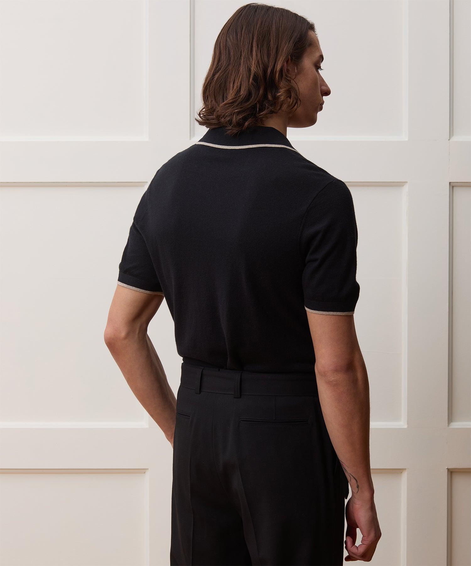 Silk-Cashmere Tipped Sweater Polo Product Image