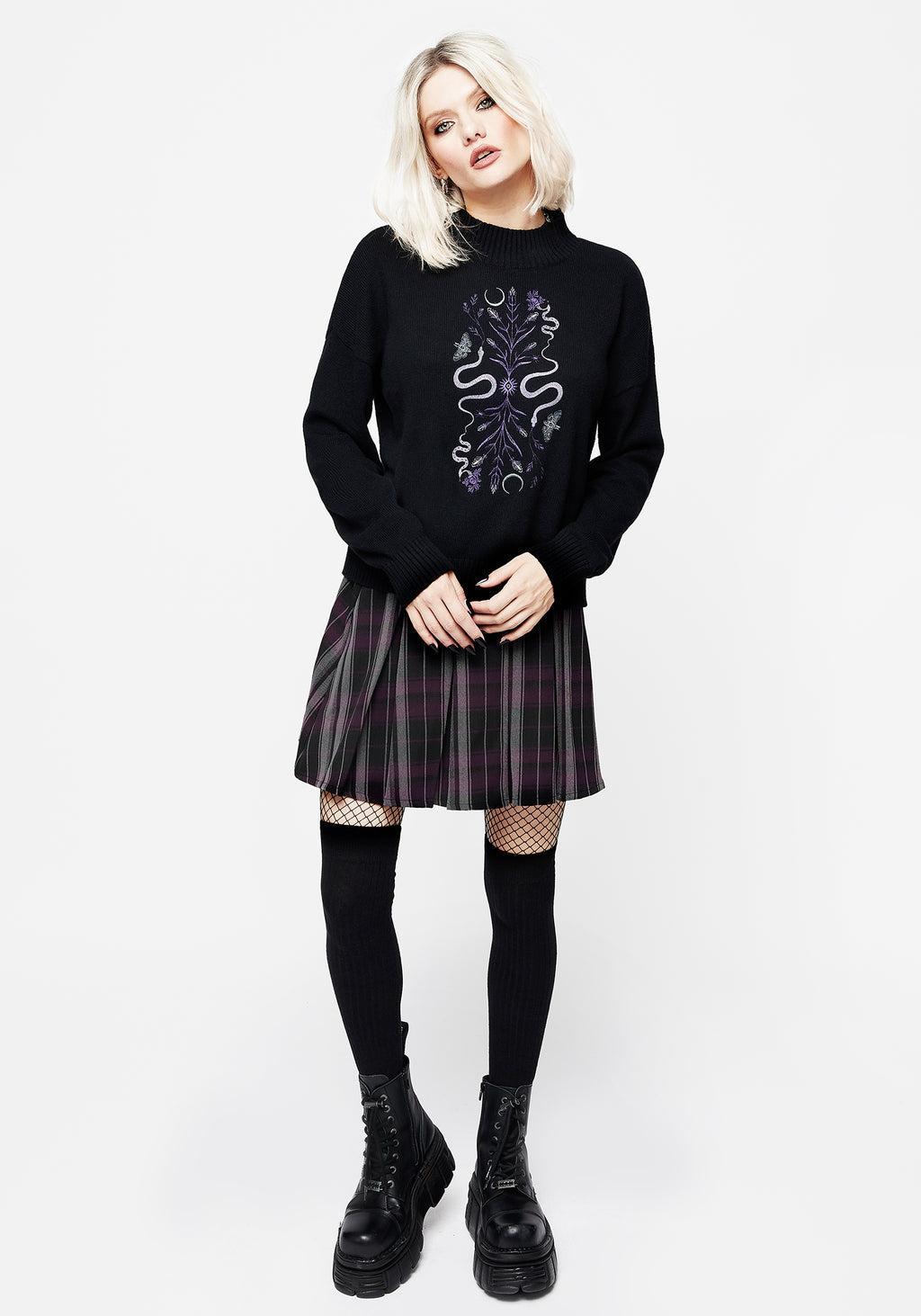 Dominion Snake Embroidered Knit Sweater Product Image
