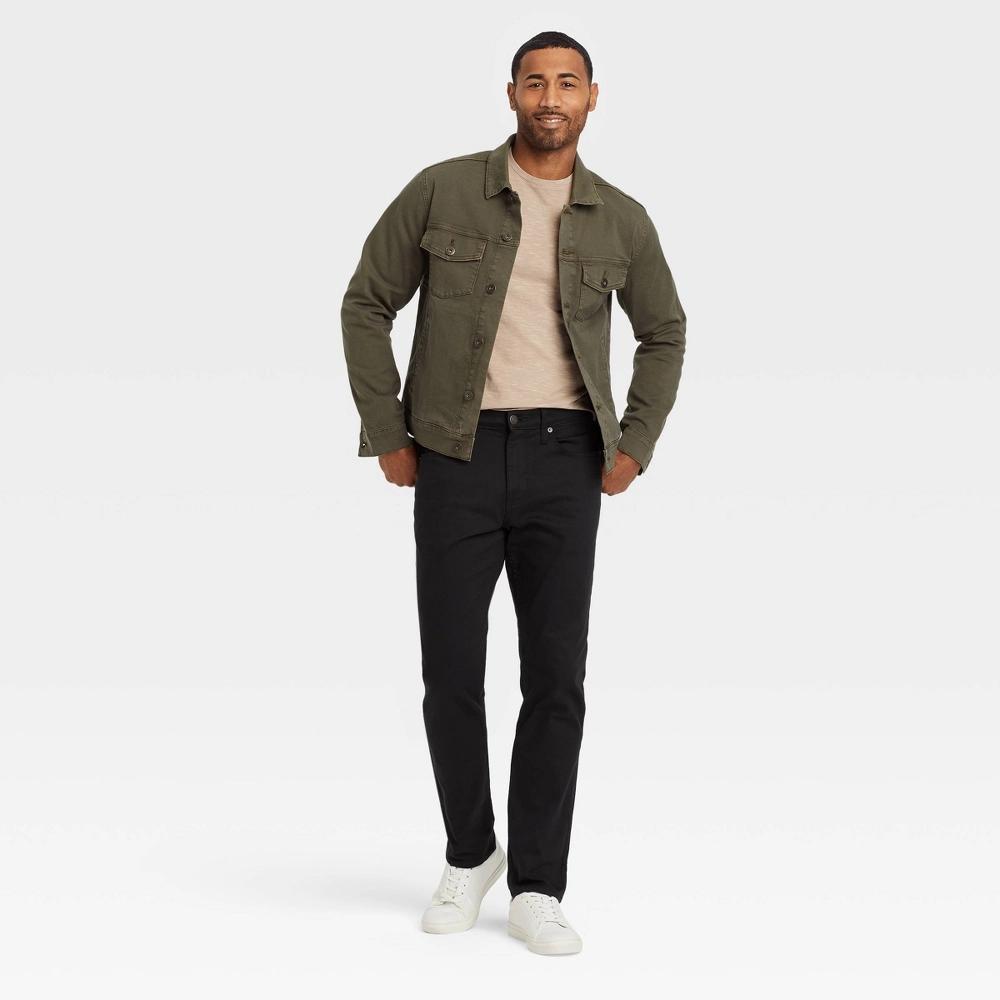 Men's Athletic Fit Jeans - Goodfellow & Co™ Black 36x30: Heavyweight Twill, Mid Rise, Slim Leg, Stretch, Machine Washable Product Image