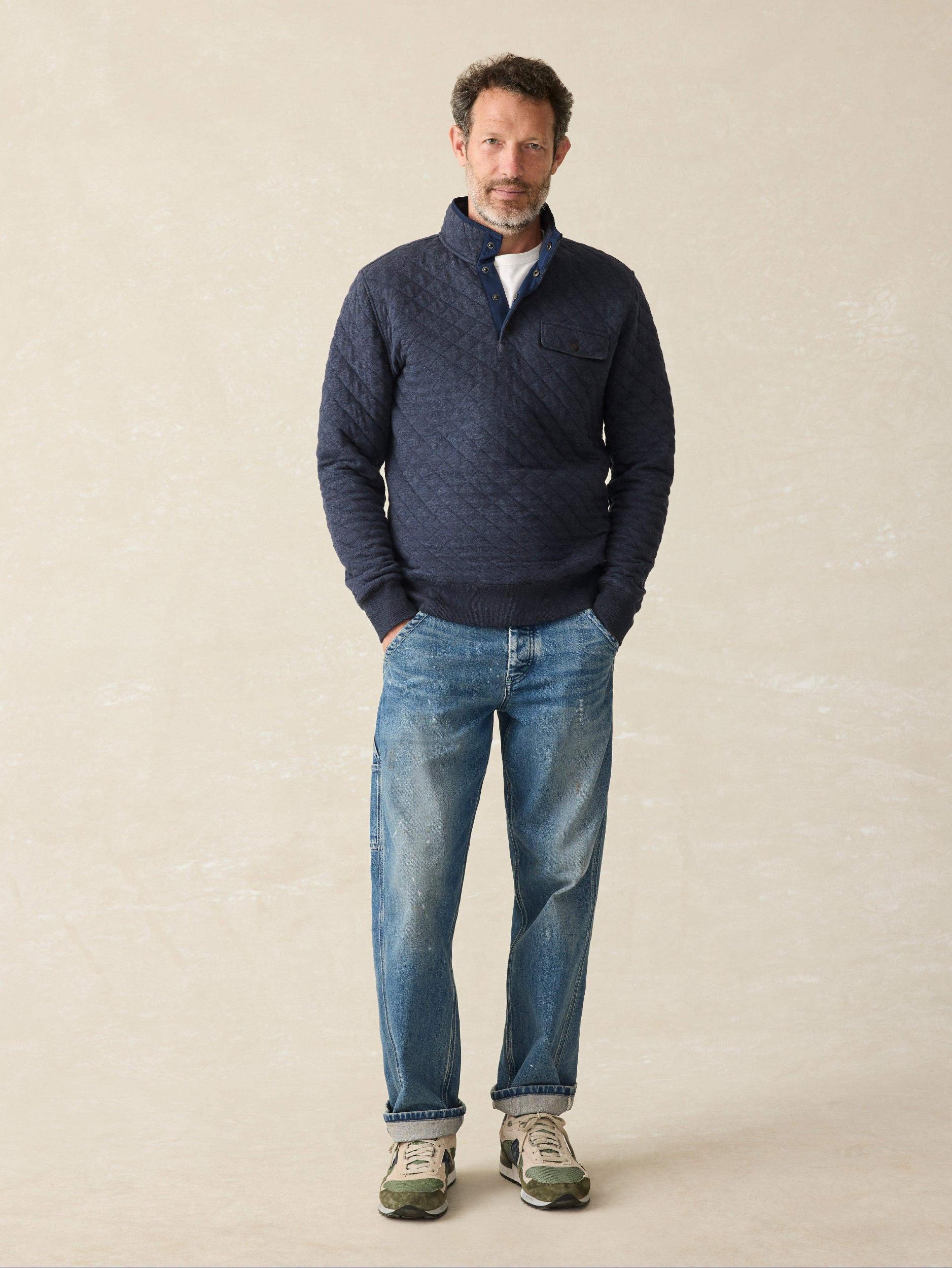 Epic Quilted Fleece Pullover - Navy Melange Male Product Image