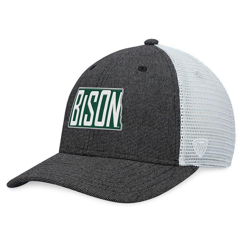 Men's Top of the World Charcoal/White NDSU Bison Townhall Trucker Snapback Hat, Nds Charco Product Image