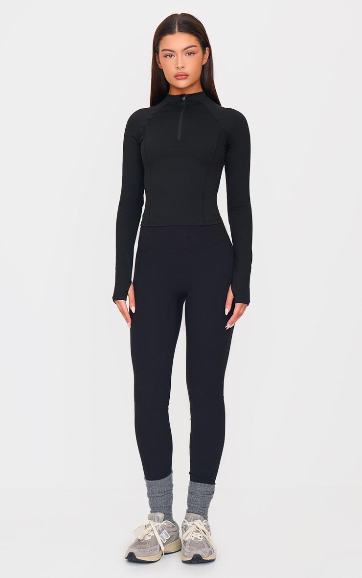 Black Sculpt Quarter Zip Gym Top Product Image