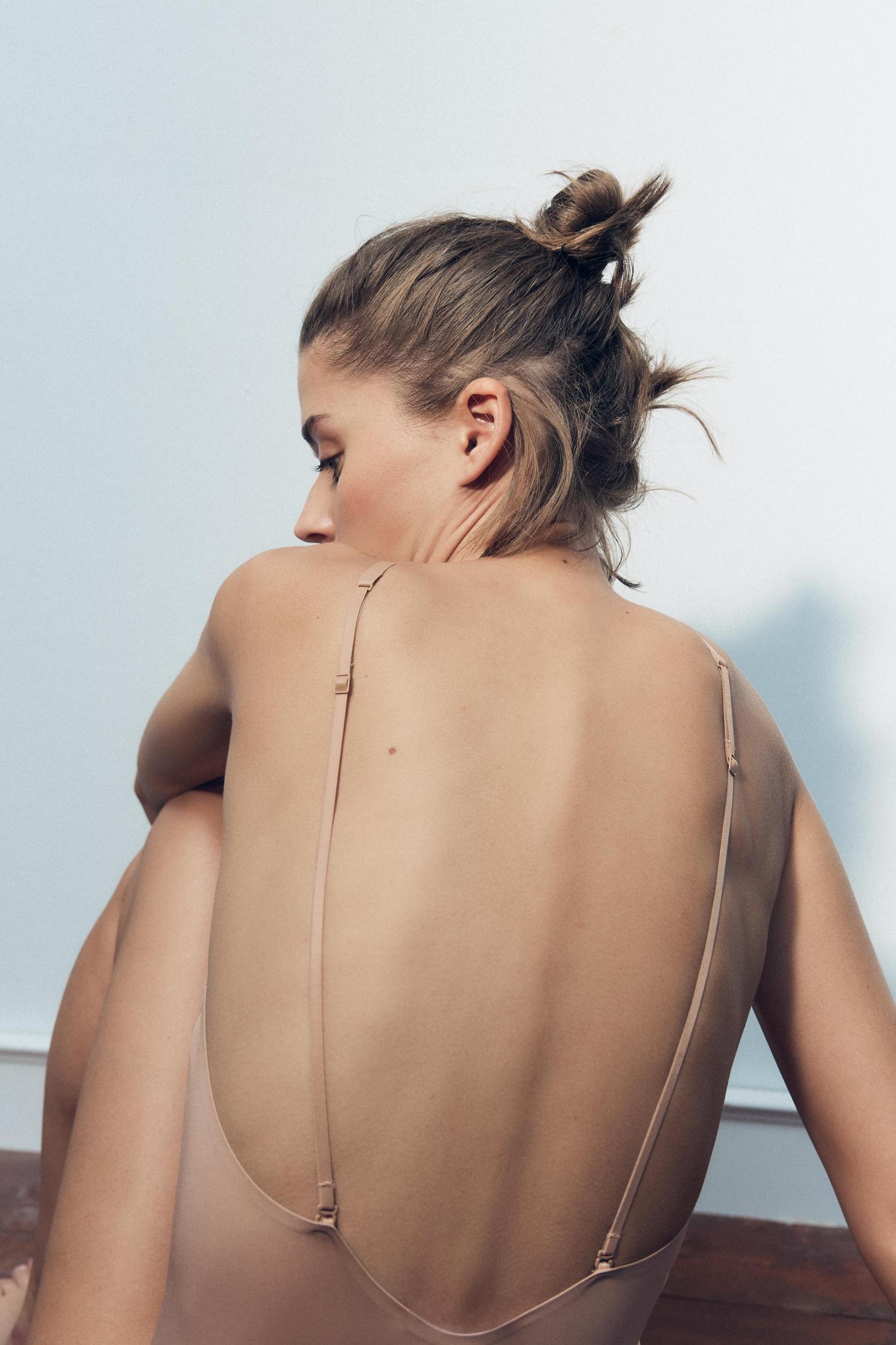 POLYAMIDE CROSS-BACK STRAPPY BODYSUIT Product Image
