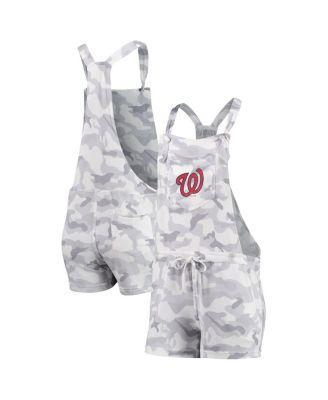 Women's Concepts Sport Gray Washington Nationals Camo Overall Romper, Size: Medium, Grey Product Image