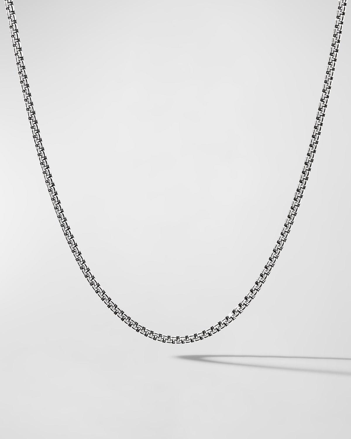 Mens Double Box Chain Necklace in Silver, 2.6mm, 22L Product Image