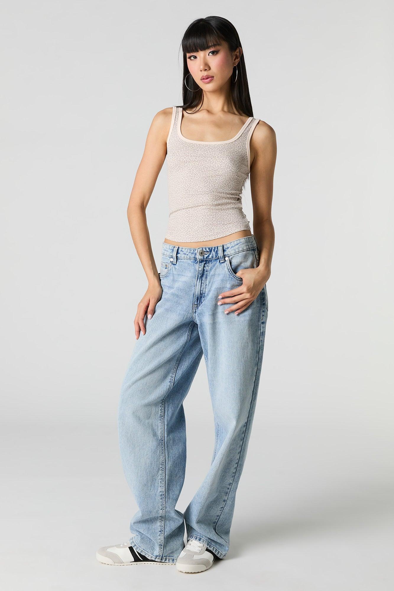 Ribbed Square Neck Tank Female Product Image