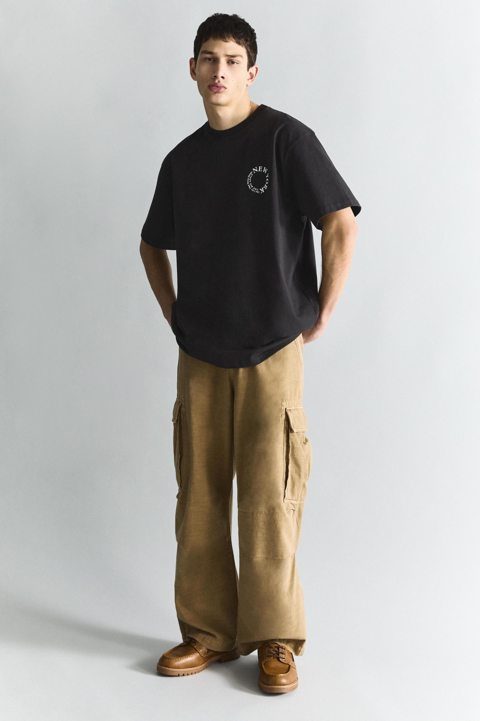 Washed baggy cargo pants Product Image