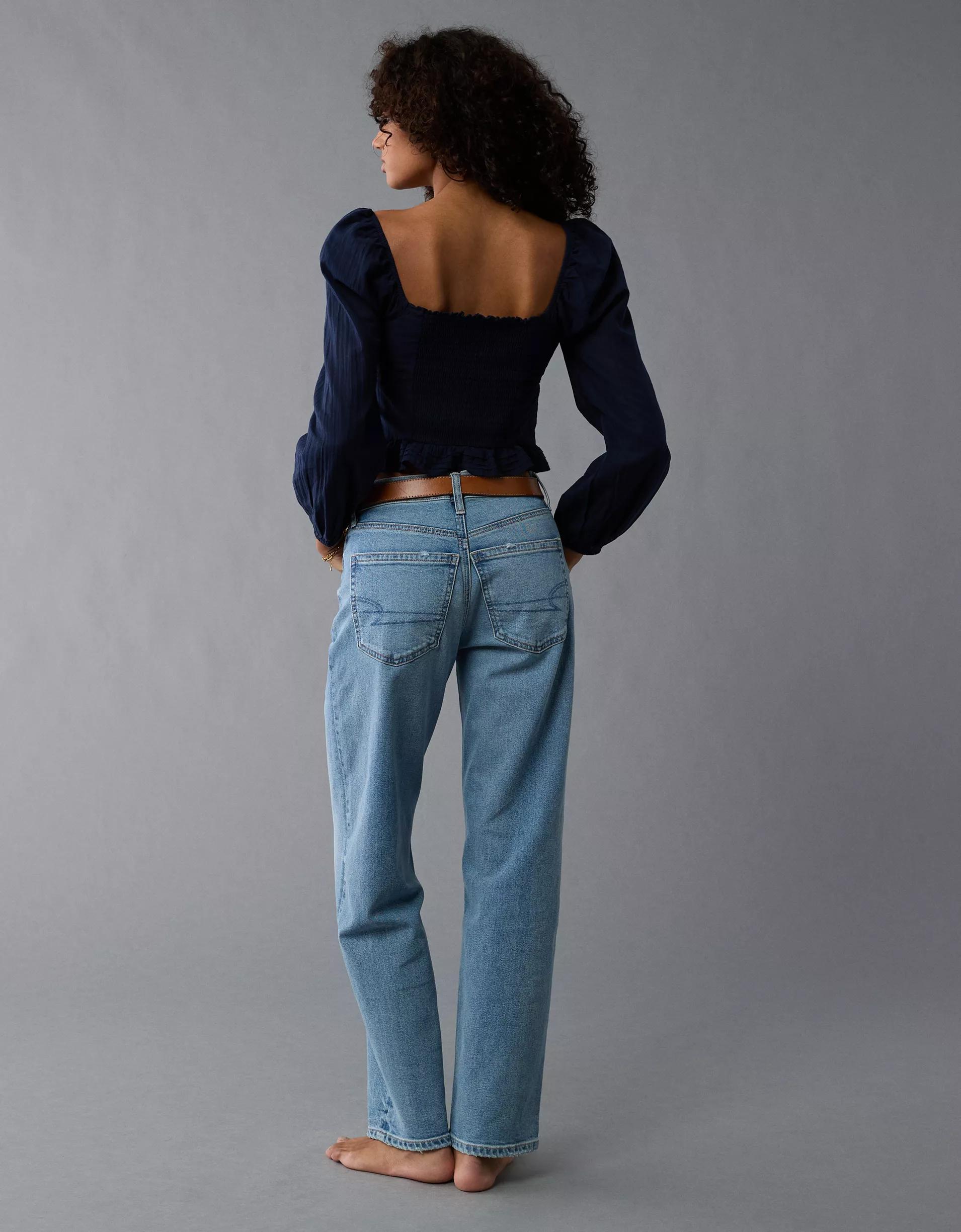 AE Long-Sleeve Cinched Blouse Product Image