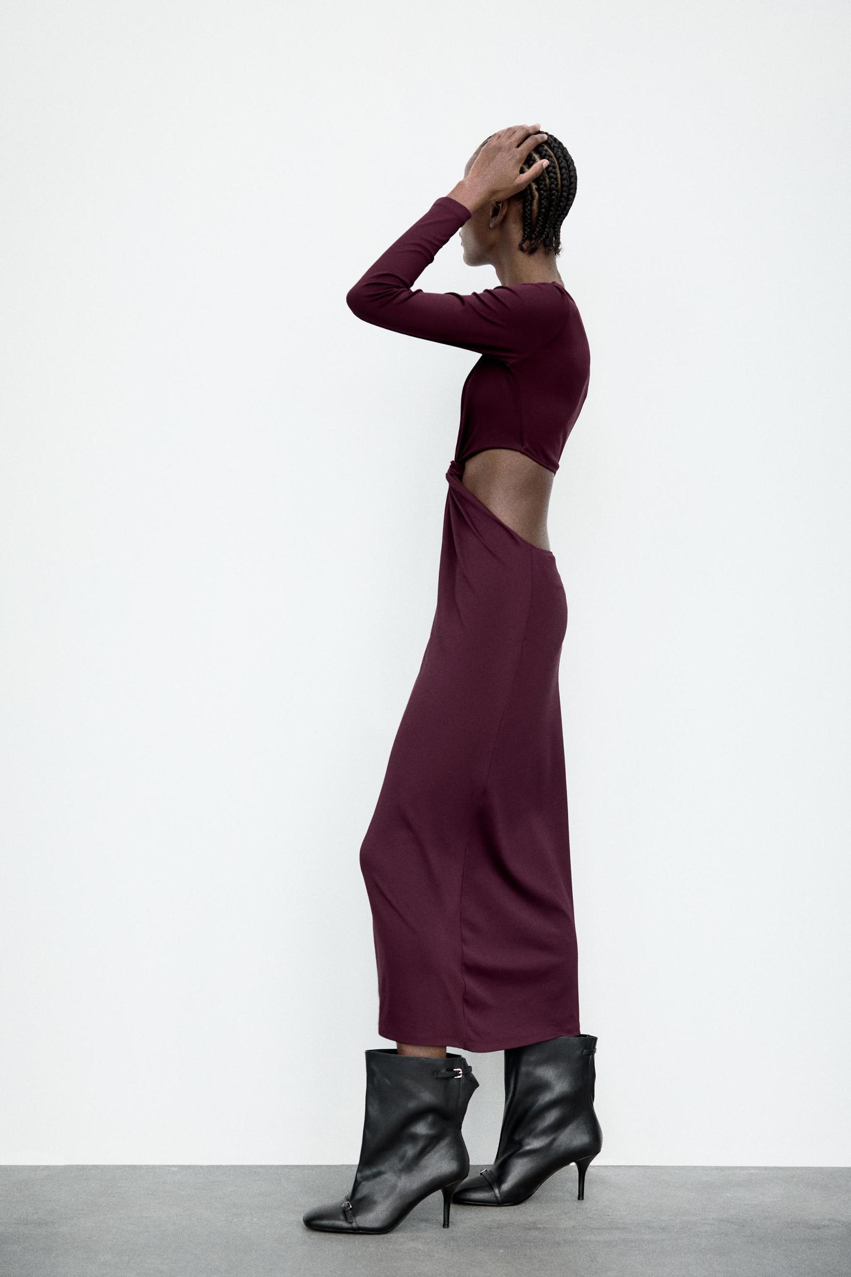 LONG CUT OUT KNOT DRESS Product Image
