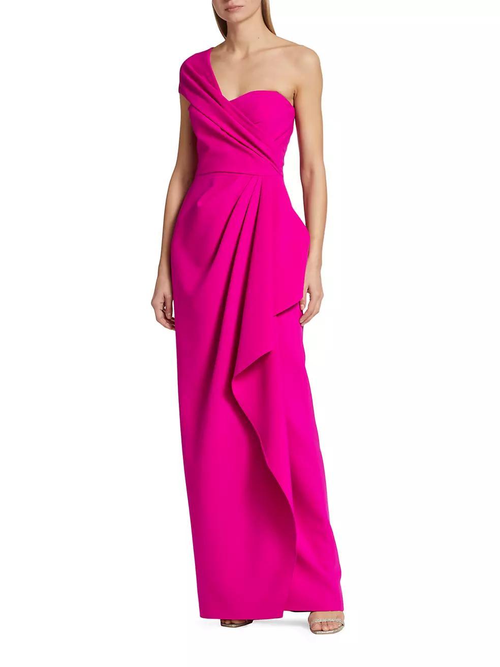 Womens Crepe One-Shoulder Gown Product Image