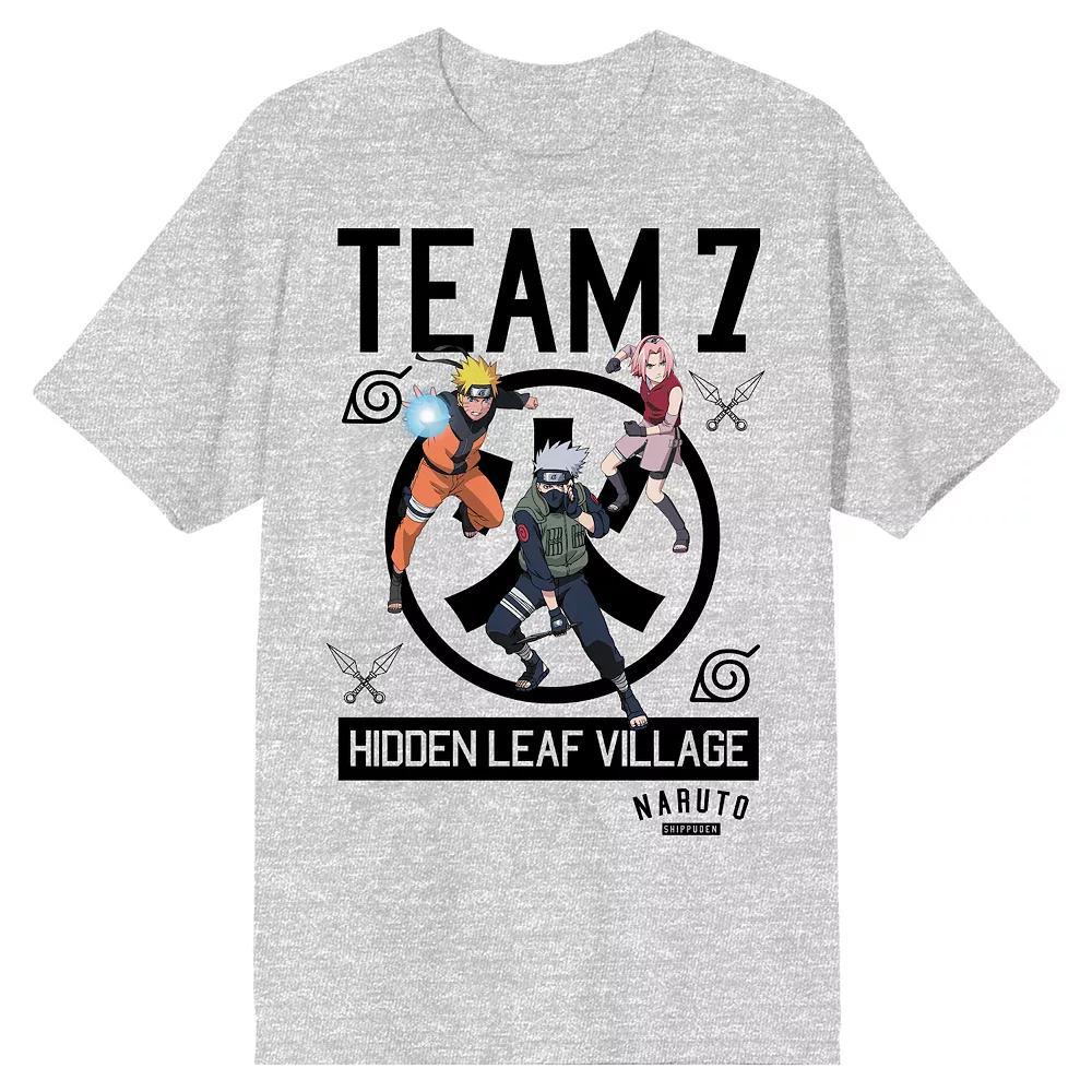 Men's Naruto Team 7 Heather Tee, Size: XL, Grey Product Image