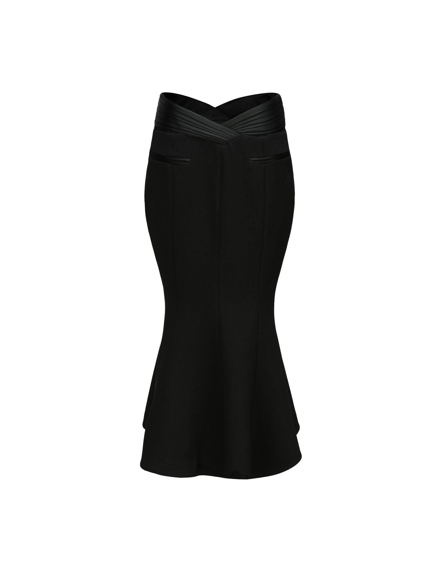 Belle Satin Skirt (Black) (Final Sale) Product Image