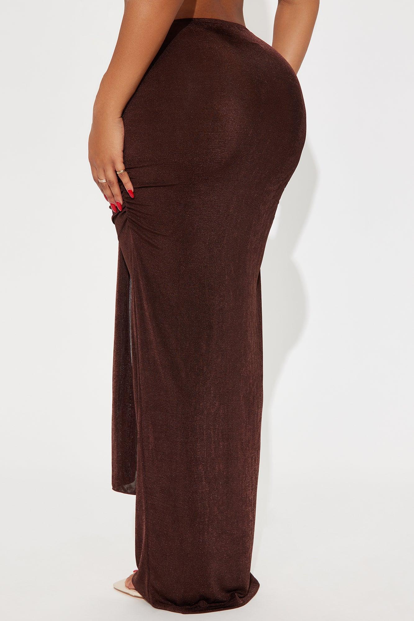 Let's Getaway Slinky Knit Maxi - Chocolate Product Image