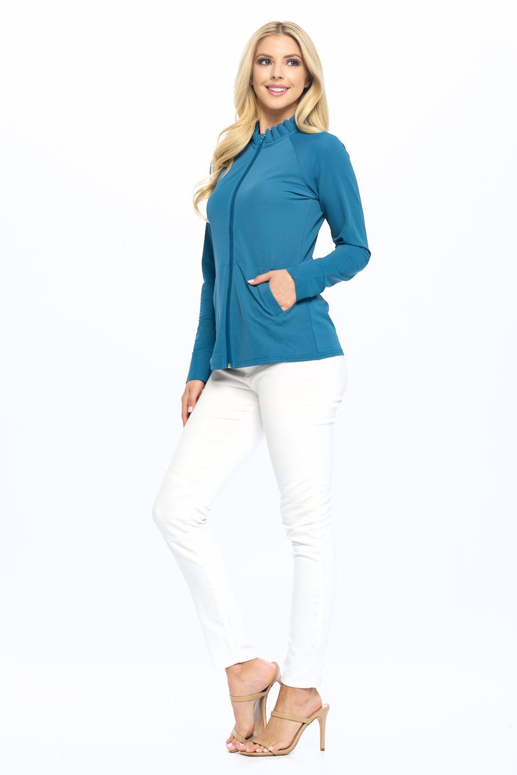 Teal Full-Zip Jacket Product Image