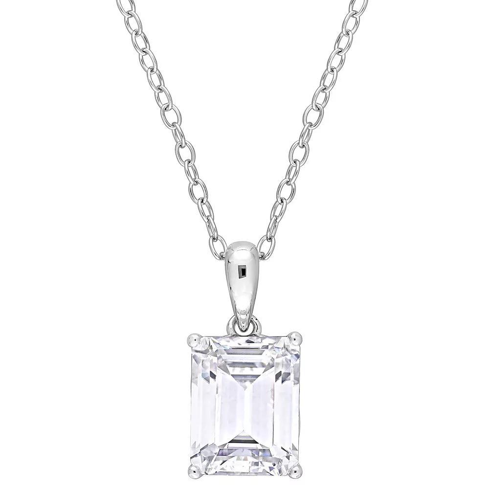 Stella Grace Sterling Silver & Gemstone Stud Pendant Necklace, Women's, Size: 18", White Topaz Product Image