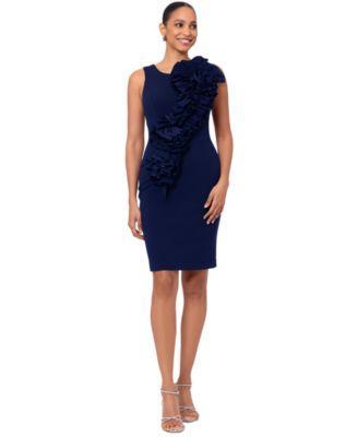 Betsy & Adam Womens Ruffled Sheath Dress Product Image