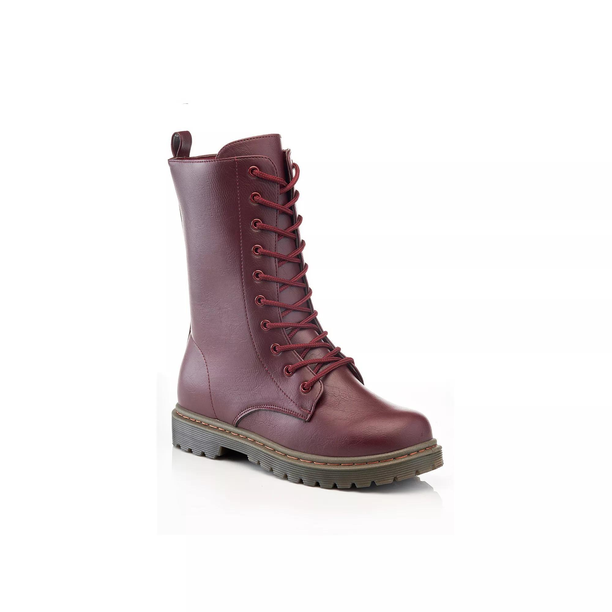 Henry Ferrera B9905 Women's Combat Boots, Size: 7, Red Product Image