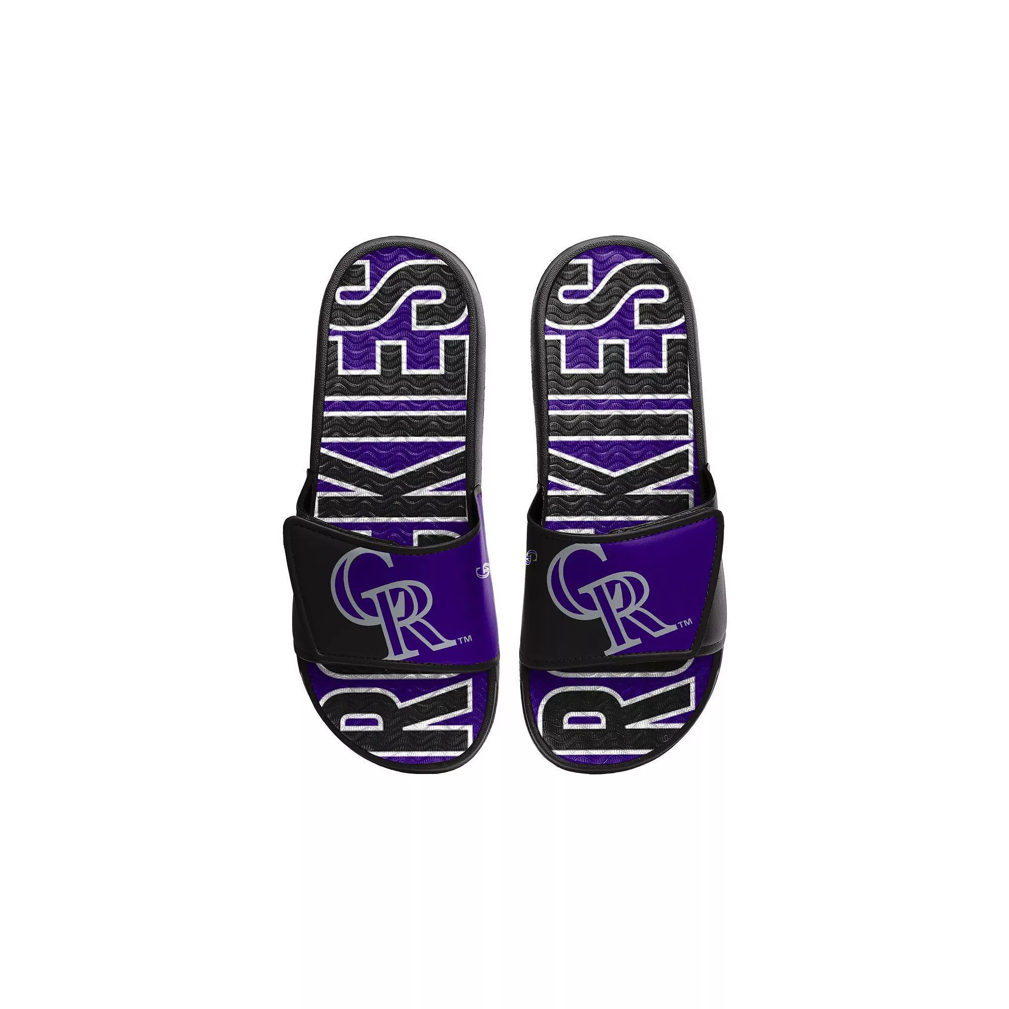 Men's FOCO Colorado Rockies Logo Gel Slide Sandals, Size: 11-12, Purple Product Image