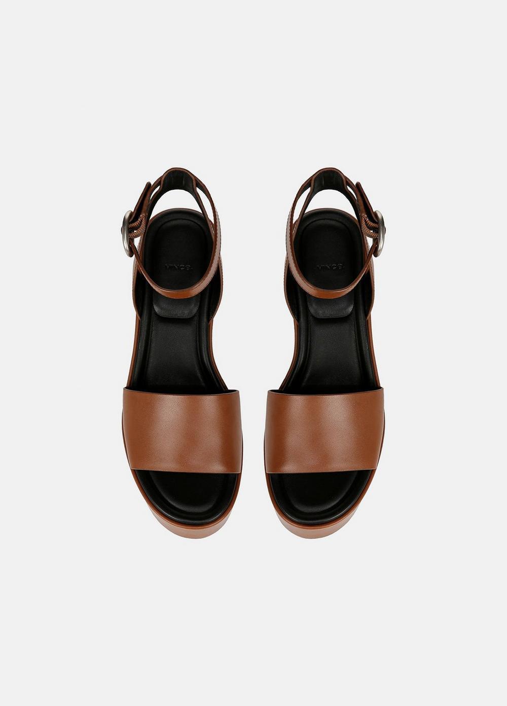 Womens Phillipa Leather Platform Sandal, Sequoia Brown, Size 9 Vince Product Image