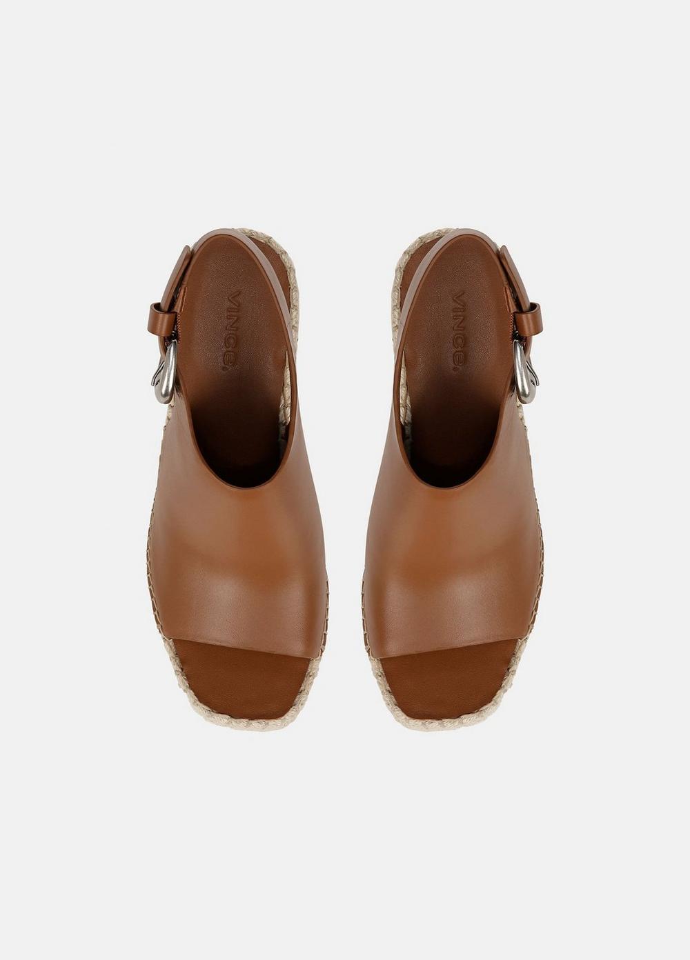 Womens Gabriela Leather Wedge Espadrille Sandal, Sequoia Brown, Size 9 Vince Product Image
