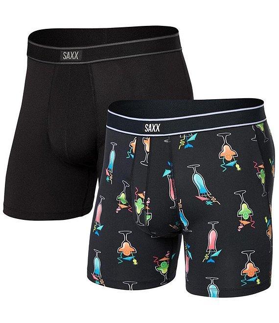 SAXX Daytripper Swizzle Straws/Solid Comfort Stretch 5#double; Boxer Briefs 2-Pack Product Image