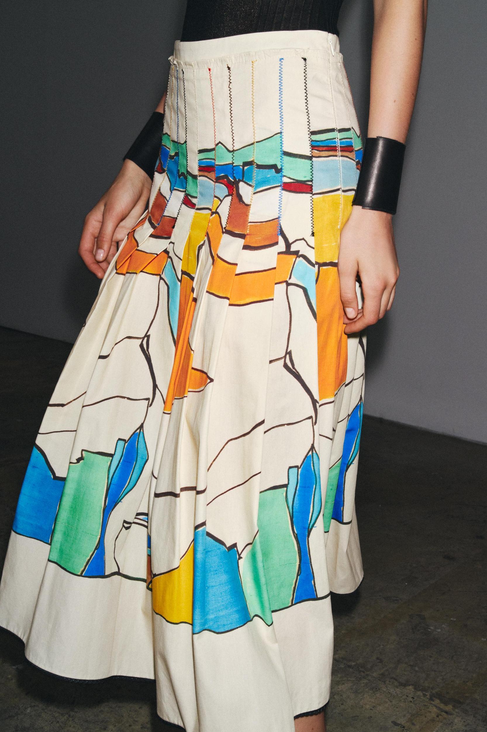 ZW COLLECTION PRINTED PLEATED SKIRT Product Image