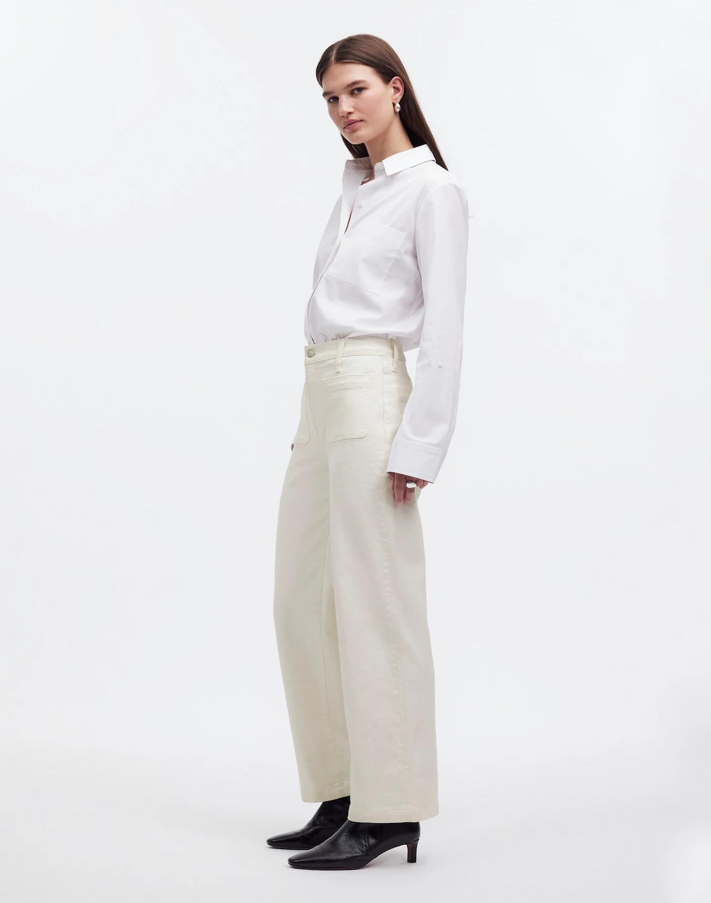 The Petite Emmett Wide-Leg Full Length Jean: Patch Pocket Edition Product Image