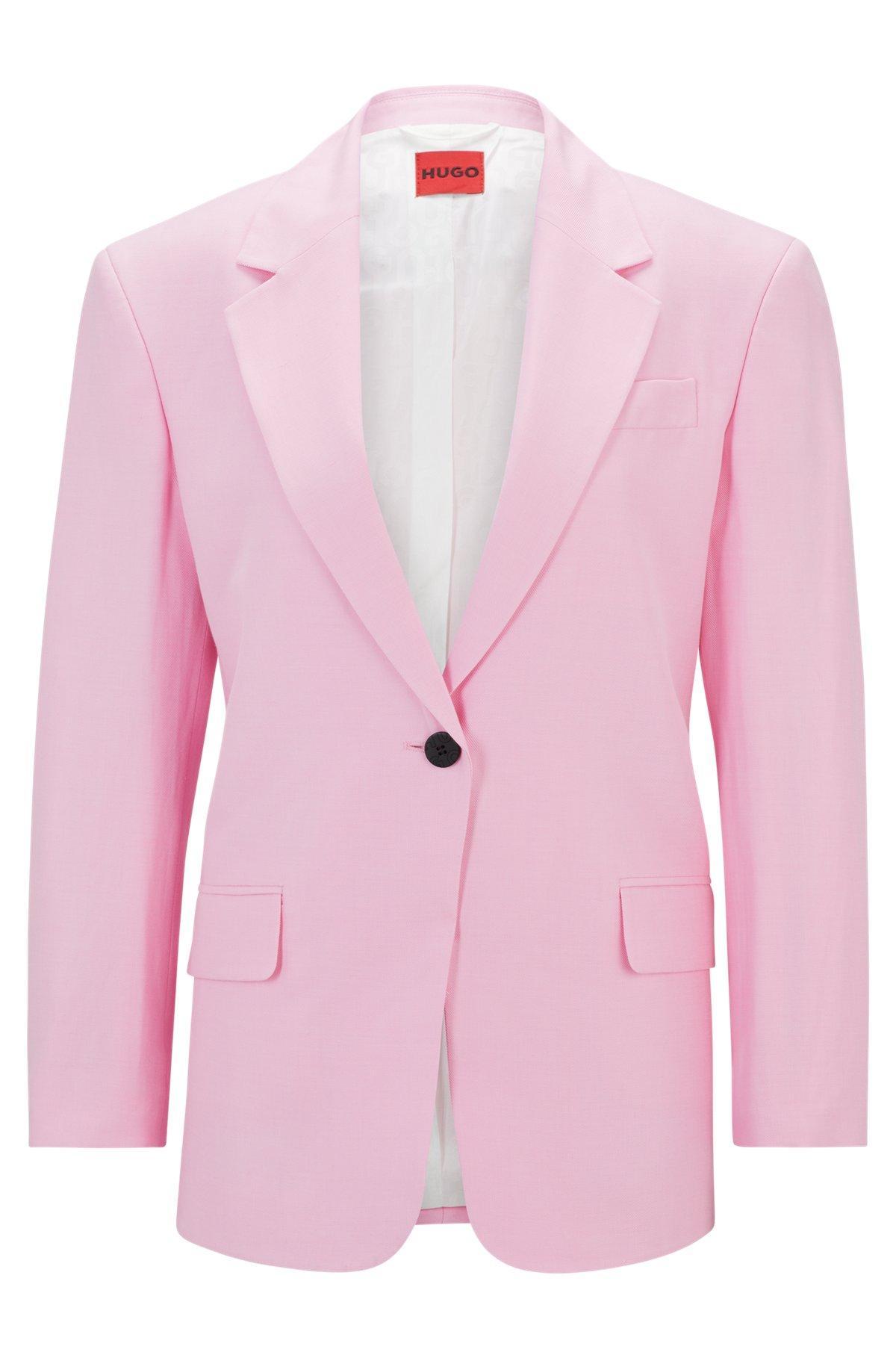 Oversize-fit jacket in stretch material with linen Product Image