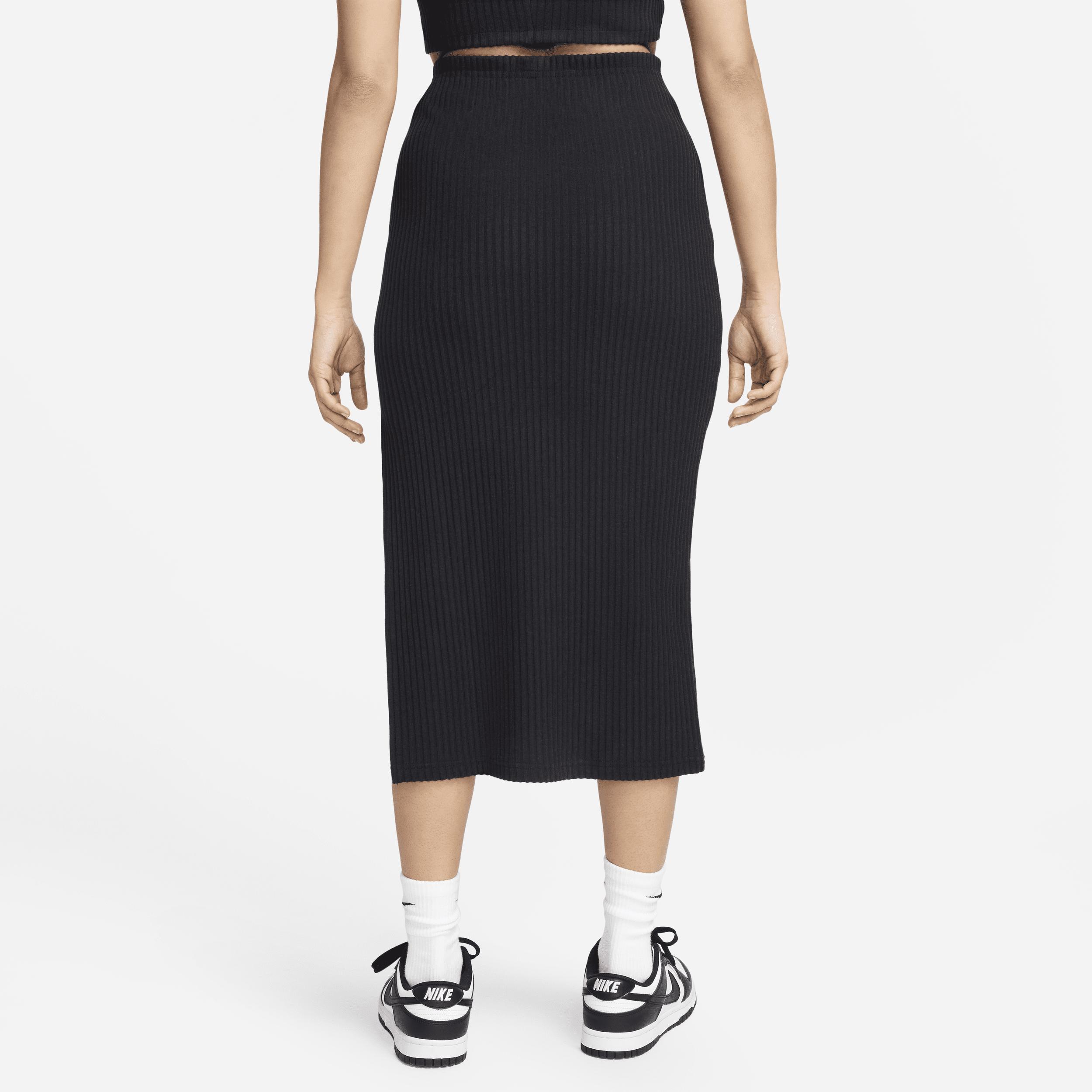 Nike Womens Nike Chill Knit Rib Skirt - Womens Black/Black Product Image
