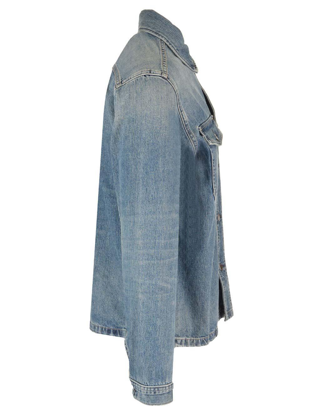 TOM FORD Vintage Pale Blue Denim Shirt Jacket For Men From Ss24 Collection Product Image