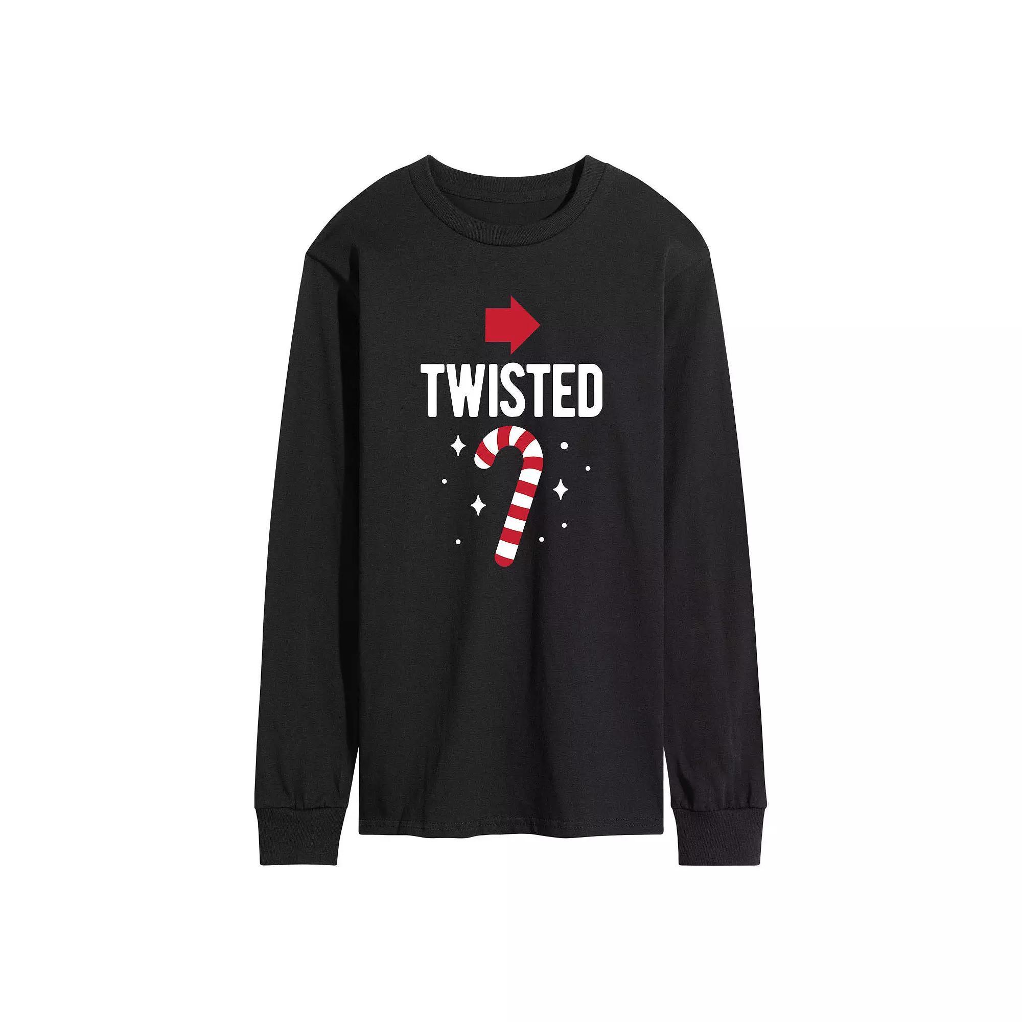 Mens Candy Cane Twisted Long Sleeve Tee Product Image