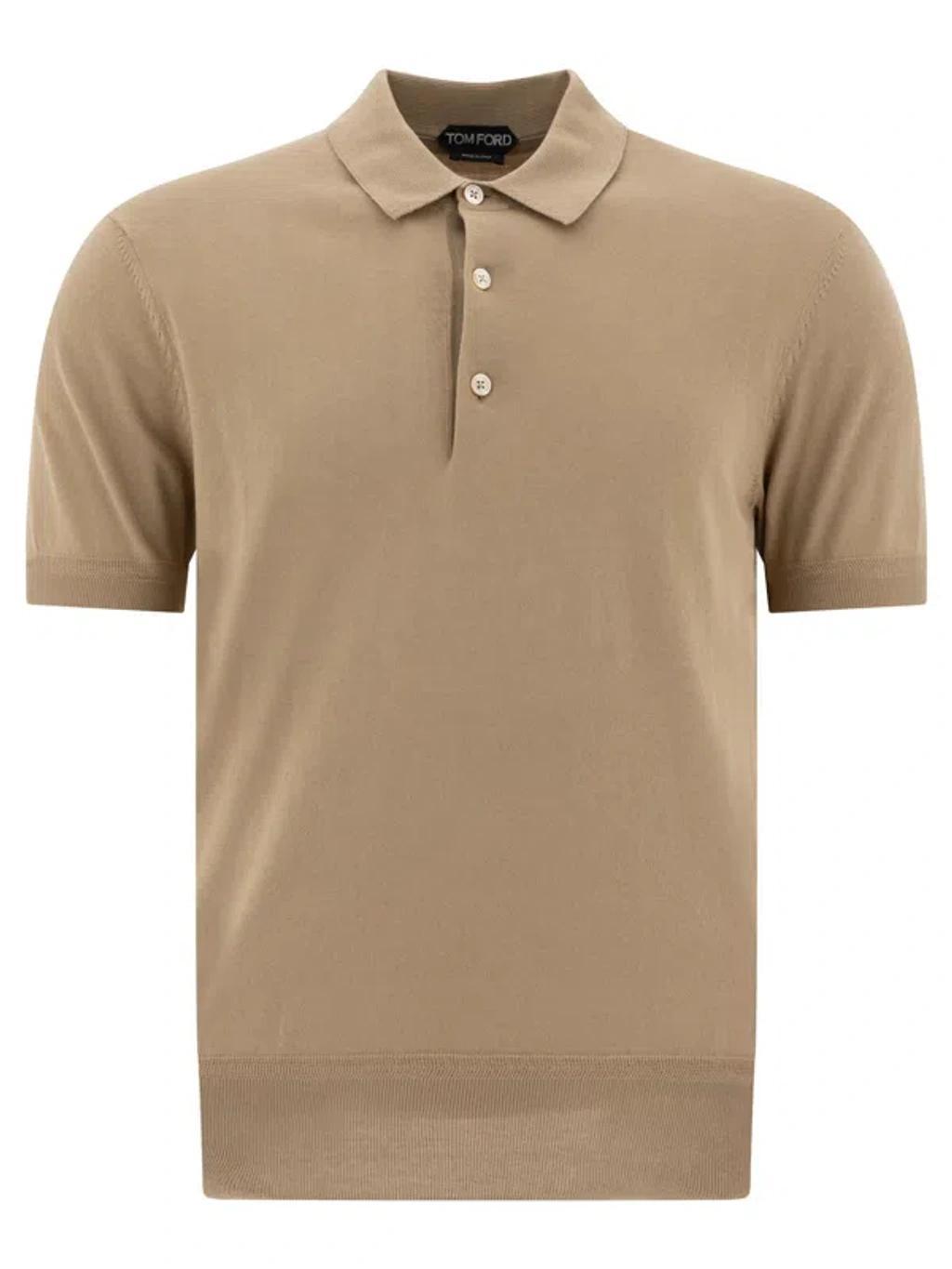 TOM FORD Polo Shirts Beige In Brown Product Image