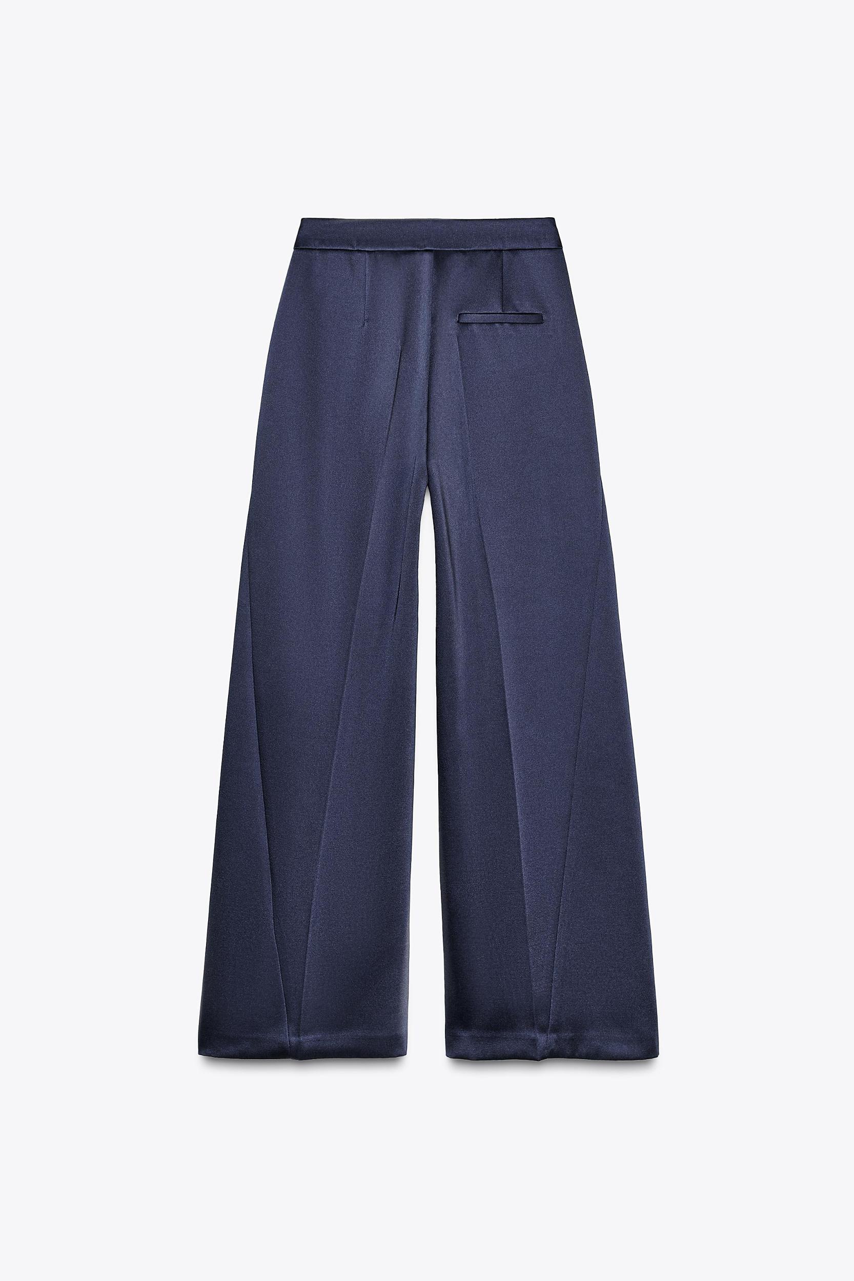SATIN EFFECT WIDE LEG PANTS Product Image