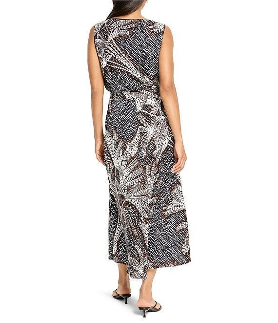 NIC + ZOE Bianca Dotty Palms Boat Neck Sleeveless Blouson Dress Product Image