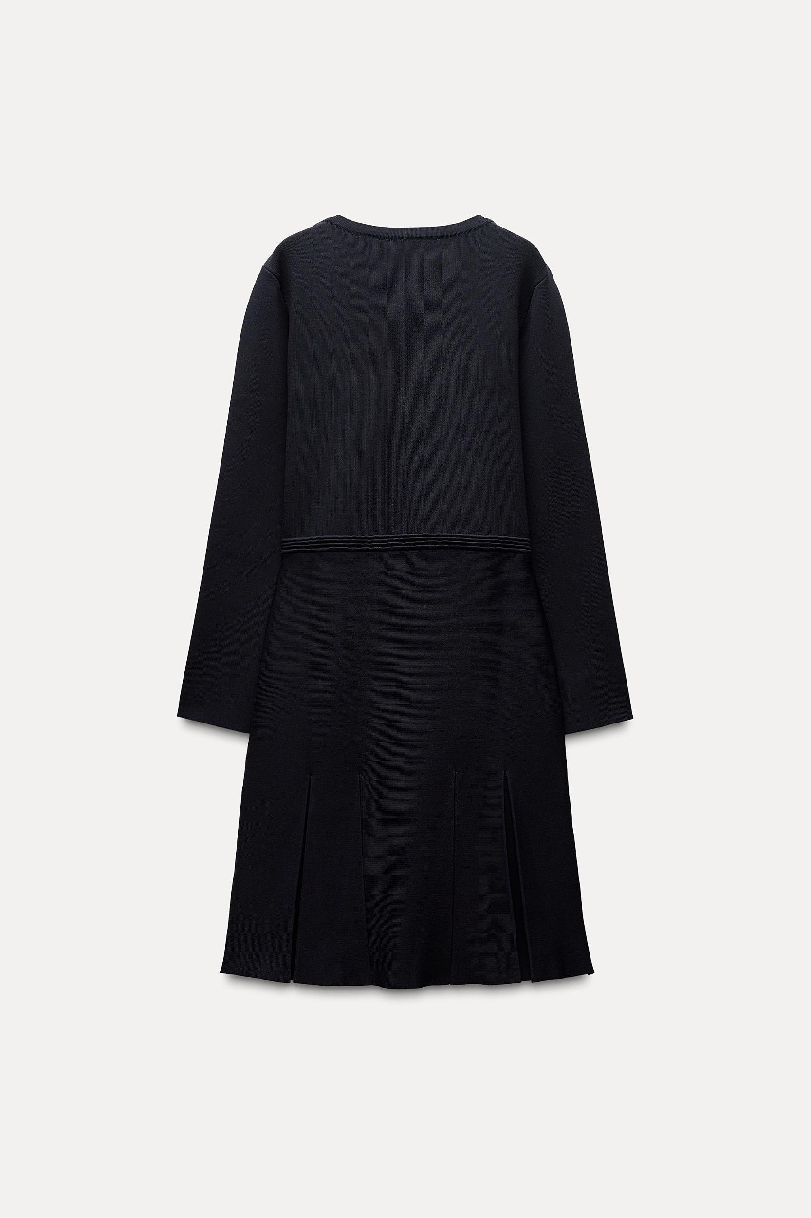PLEATED SHORT KNIT DRESS Product Image