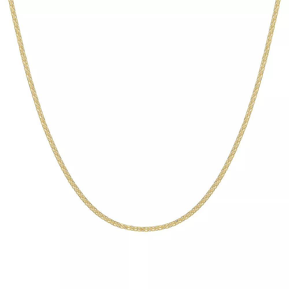 Jordan Blue 14k Gold 1.7 mm Bismark Chain Necklace, Womens Product Image